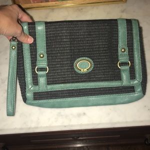 Adorable Nica woven clutch with removable strap